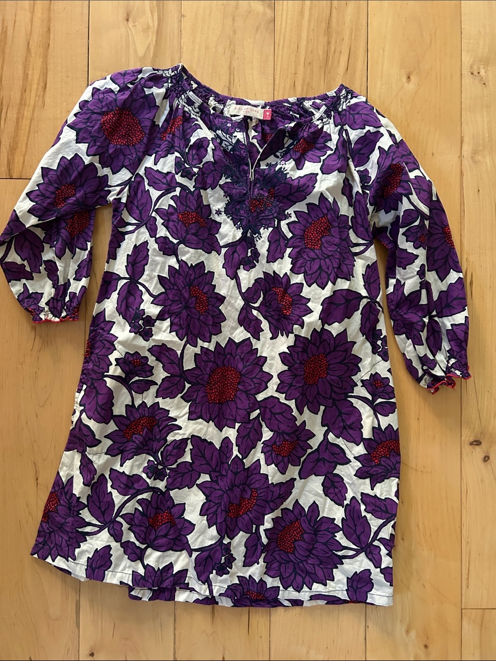 Pink Chicken Purple and Red Floral Sequin Front dress